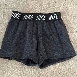 Girls grey nike dry fit shorts